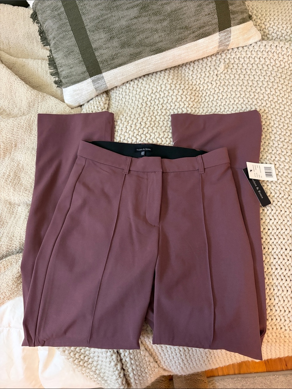 Mauve Pleated Dress Pants